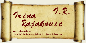 Irina Rajaković vizit kartica